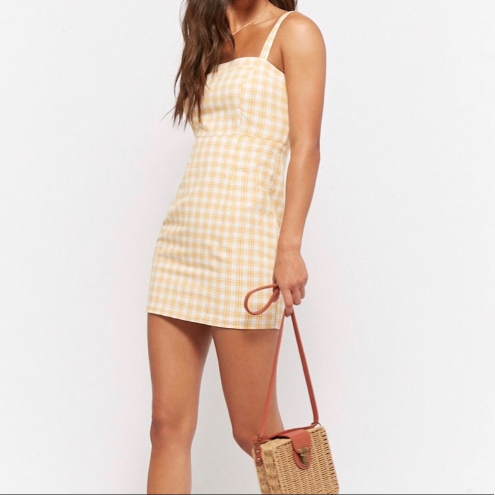 Forever 21 Yellow Plaid Mini Dress